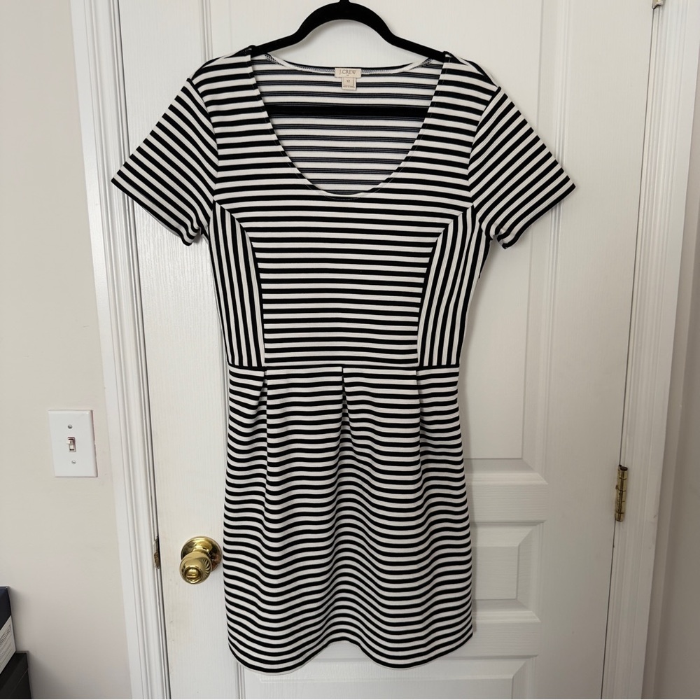 J.Crew Black & White Striped Dress – Size 12